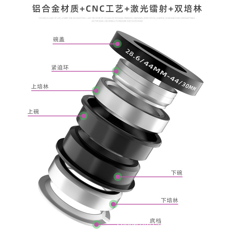 PROMEND bicicleta plegable Asamblea Tazón 4420 aleación de aluminio Peilin tenedor delantero ocho piezas conjunto de la cabeza de la bicicleta