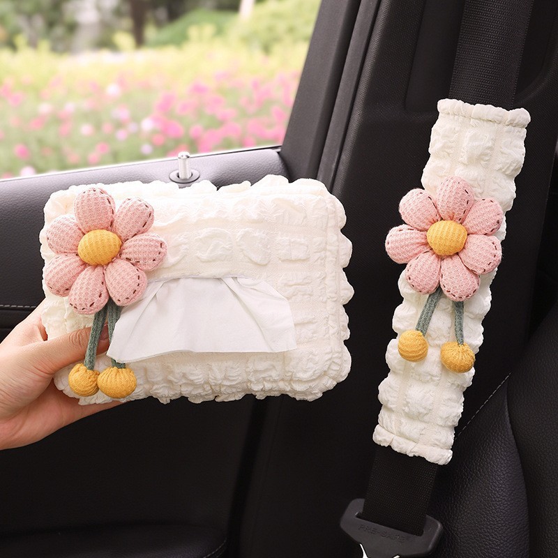 Caja de pañuelos para coche linda y sencilla caja de dibujo para coche colgante barandilla de almacenamiento de alta calidad suministros de decoración de coche