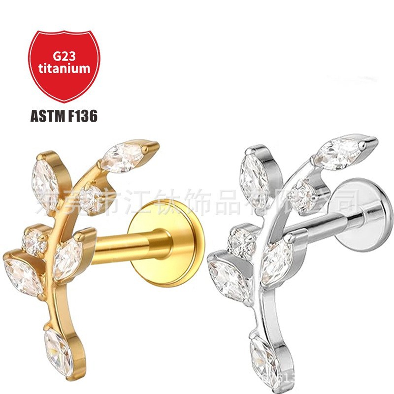 Pointed titanium steel lip stud product view