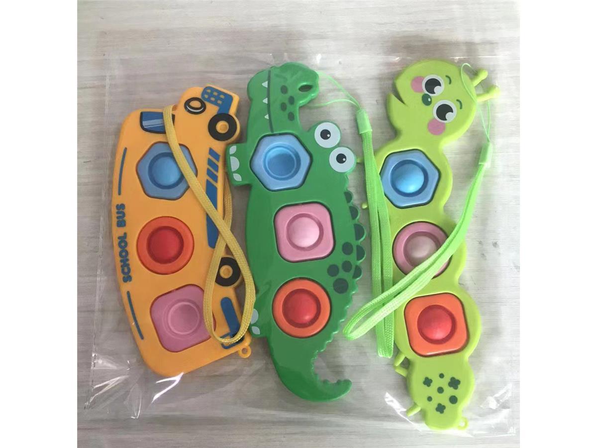 国境を越えたバブルストレス解消おもちゃ、ワニ、毛虫、スクールバス、赤ちゃんの指遊びバブルストレス解消グッズ