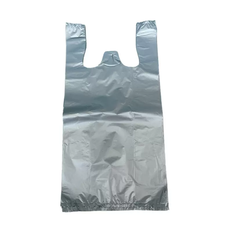 哇噢定制 中手提特大垃圾袋加厚银灰色背心袋搬家塑料袋服装包装