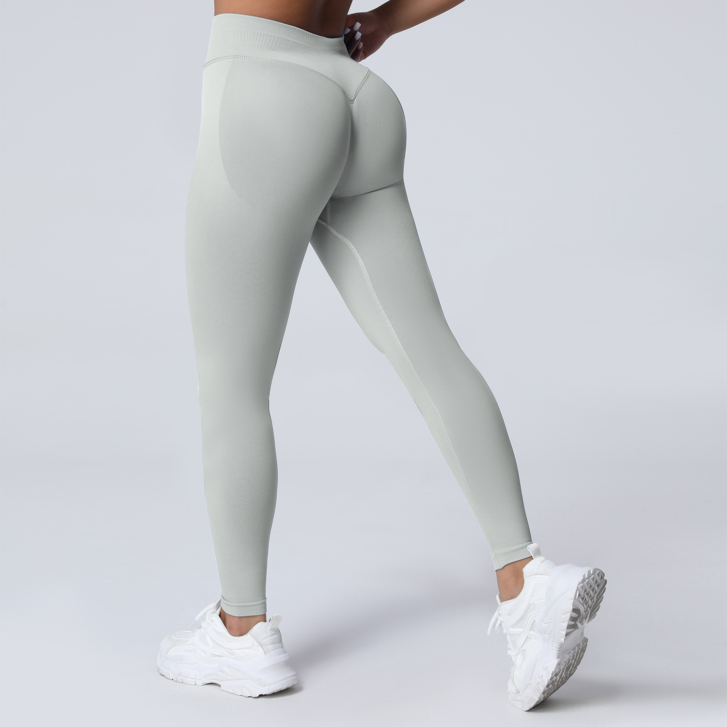 Amazon sin costuras matte pantalones de gimnasio de cintura alta mel mel mel melon elevación de cadera ajustado pantalones deportivos de secado rápido para correr pantalones de calzado