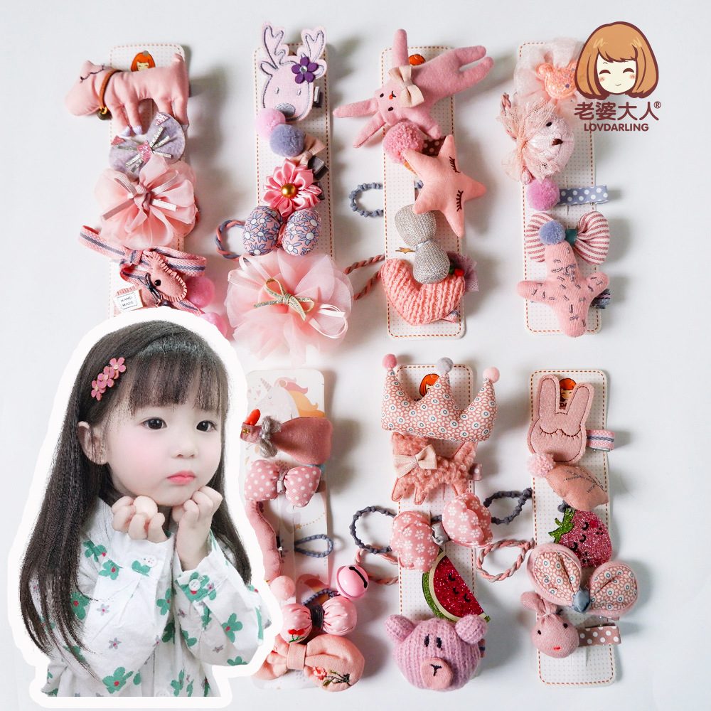 Japan and South Korea Duckbill clip manual comic Hairpin Pink Cartoon children Hairdressing Hairpin Selling Card issuance