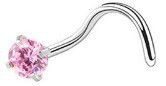 Stainless Steel S L Type Stud European And American Bestselling Heart Zircon Nose Ring Straight Rod Piercing Jewelry_voghion.com