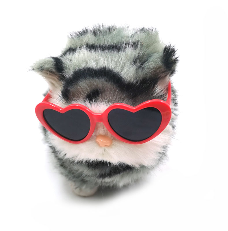 Cross-border Amazon perro gato mascota amor gafas de sol de dibujos animados para mascotas gafas Teddy gafas de sol para mascotas tocado