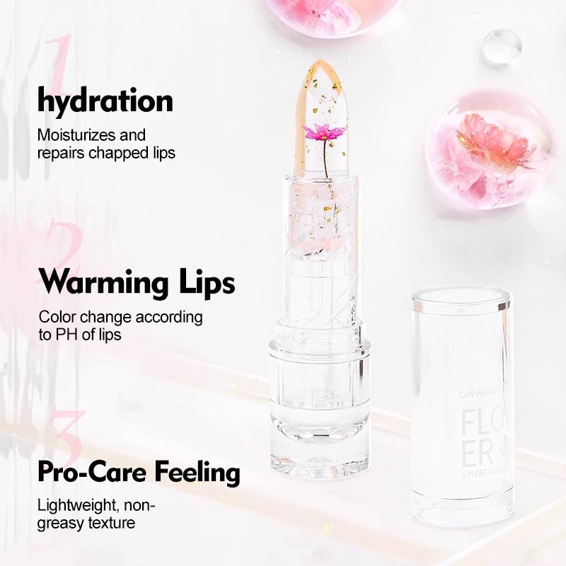 Beauty Makeup Temperature Change Dried Flower Color Change Lipstick Lip Balm Moisturizing Makeup Cosmetics Beauty Personal Care_voghion.com