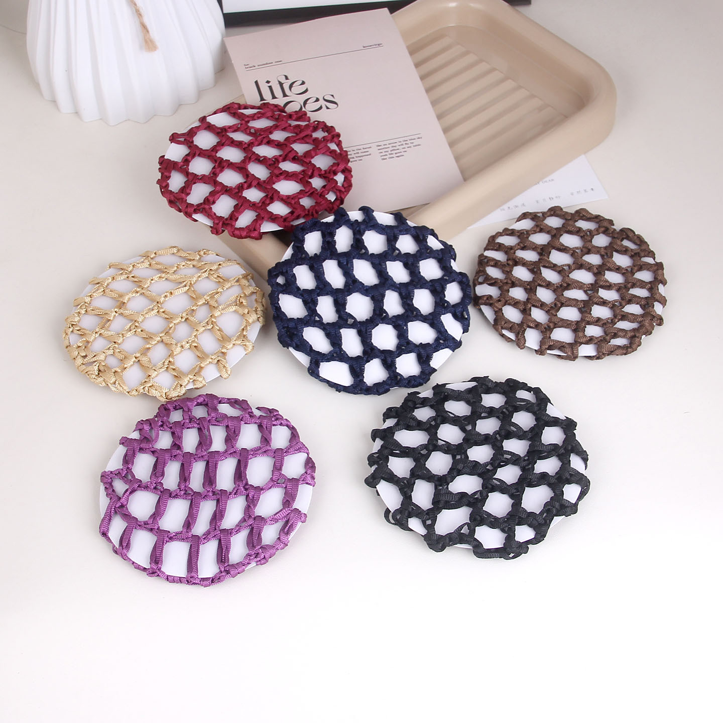 Handmade Crochet Professional Hairnet Nurse Hotel Stewardess Hairnet Hair Cover Invisible Hairnet 2026 New Model Cross-Border