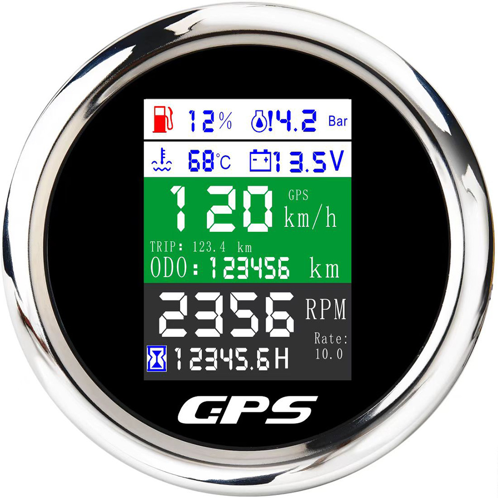 Universal Multi-Función DE LA Tabla 6-en-1 multi-función con GPS velocímetro odómetro voltaje hidráulico nivel de aceite de la temperatura del agua