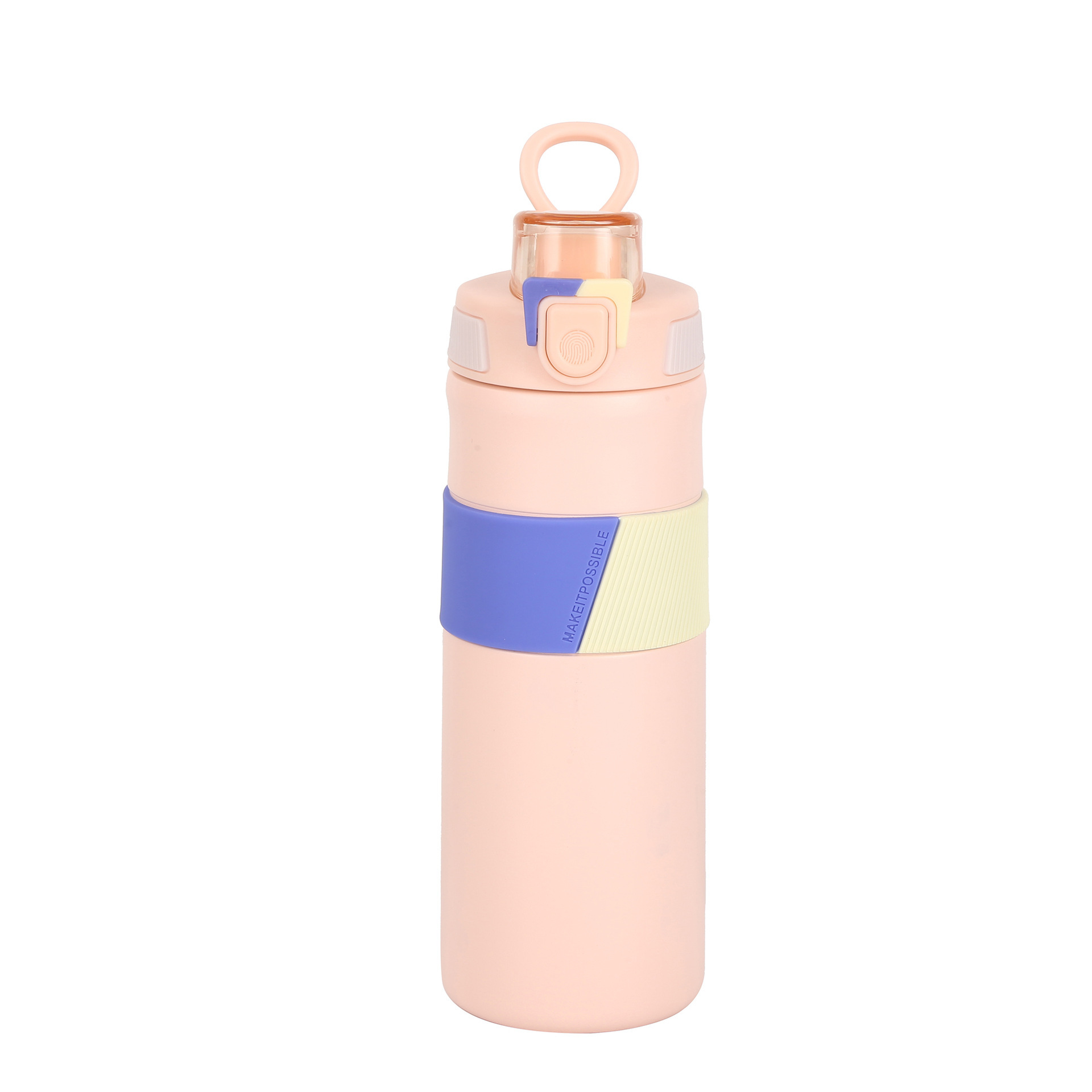 Color de empalme creativo 316 taza de acero inoxidable portátil anillo de elevación taza de agua deportiva para hombres y mujeres simple taza de rebote al por mayor