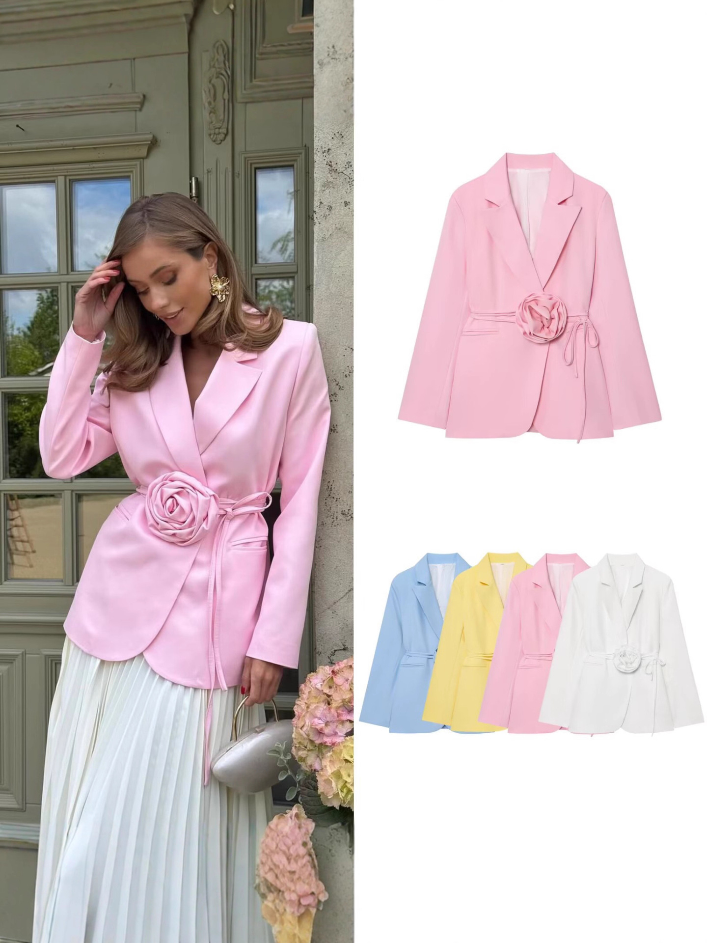Autumn elegant three dimensional classic suit jacket