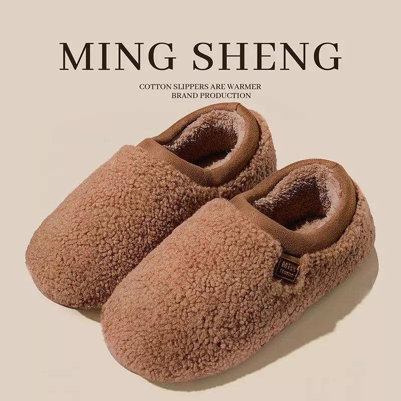 棉拖鞋女冬季新款2025情侣室内家居防滑保暖加绒毛毛拖棉鞋男士冬
