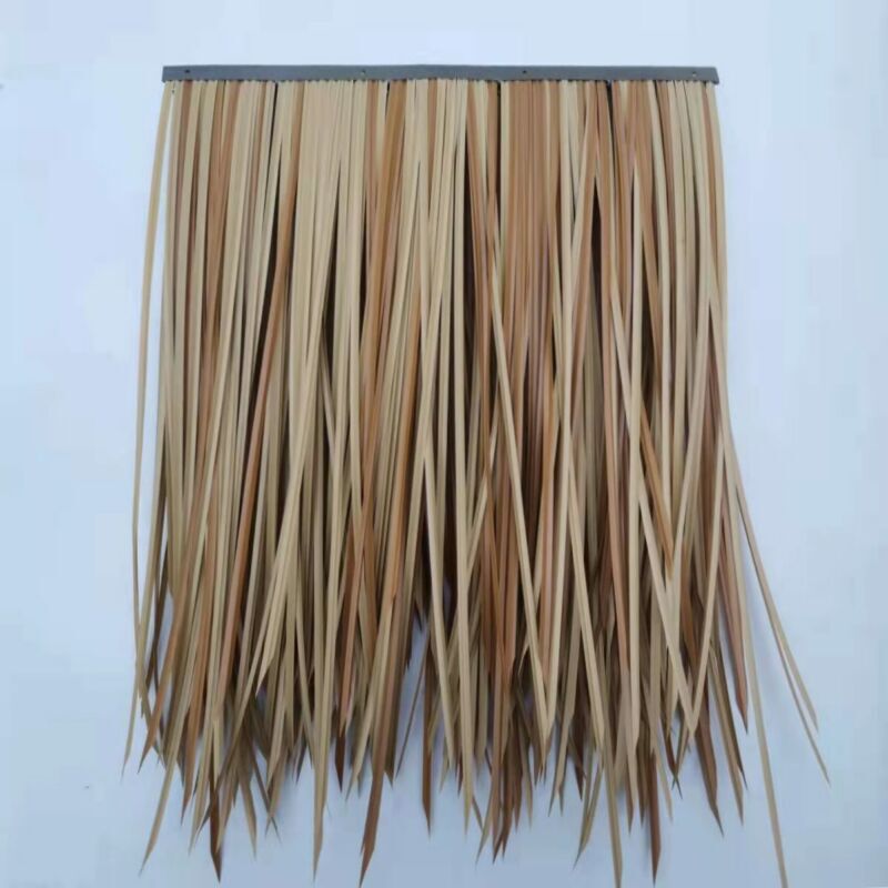 Fireproof Corn Leaf Imitation Pvc Thatch Tiles Aluminum Grass Noodle-Shaped Thatch House Fake Straw Landscape Decoration