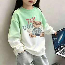 春秋季女童卫衣2026新款休闲女孩韩范中大童卡通圆领长袖童装上衣