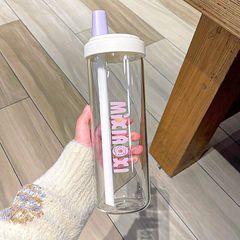 新しい高品質の英国ガラスの大容量パールミルクティーストローカップ、女性用のシンプルで便利なカップ