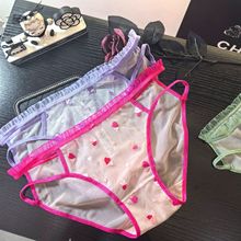 舒适包臀 原创刺绣甜欲蕾丝日系内裤女透气拼色