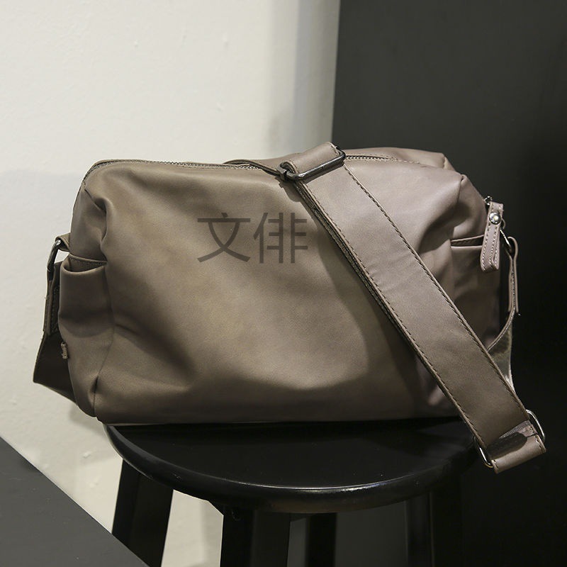 Wp2024 Boys Street Shoulder Bag Casual Men's Handbag Solid Color Student Shoulder Bag Fashionable Shoulder Bag