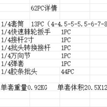 新款59-62-82PC汽机修旋具工件套筒批头棘轮组合体积小重量轻|undefined