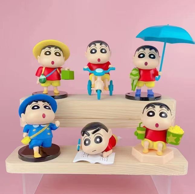 子供のアニメクレヨンしんちゃん人形ハンドフィギュアトレンディなブラインドボックスセットデスクトップ人形モデル装飾品ガシャポンおもちゃ|undefined
