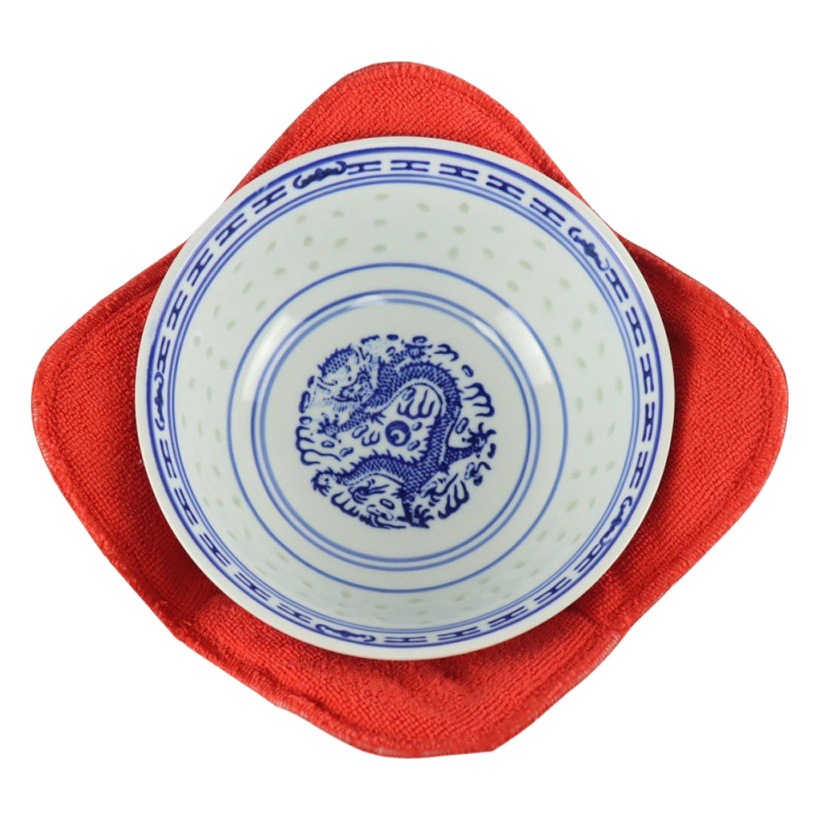 Amazon Venta caliente de cuatro piezas de tela de toalla horno microondas comida calefacción tazón estera tazón de seguridad estante de la manera titular del tazón