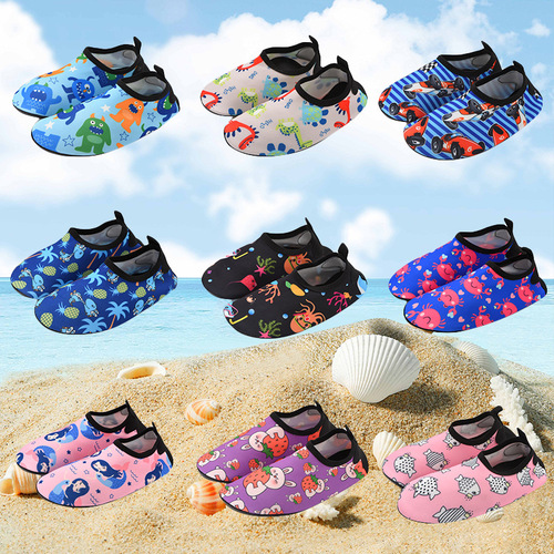 Children's beach socks and shoes, boys and girls diving and snorkeling, children's wading and river swimming shoes, soft shoes, non-slip barefoot and skin-friendly shoes