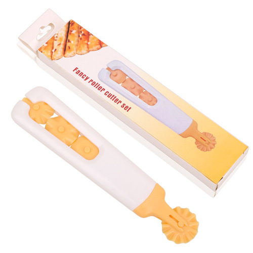 Fancy roller cutter set 4 pieces hob wheel baking tool serrated lace cutter