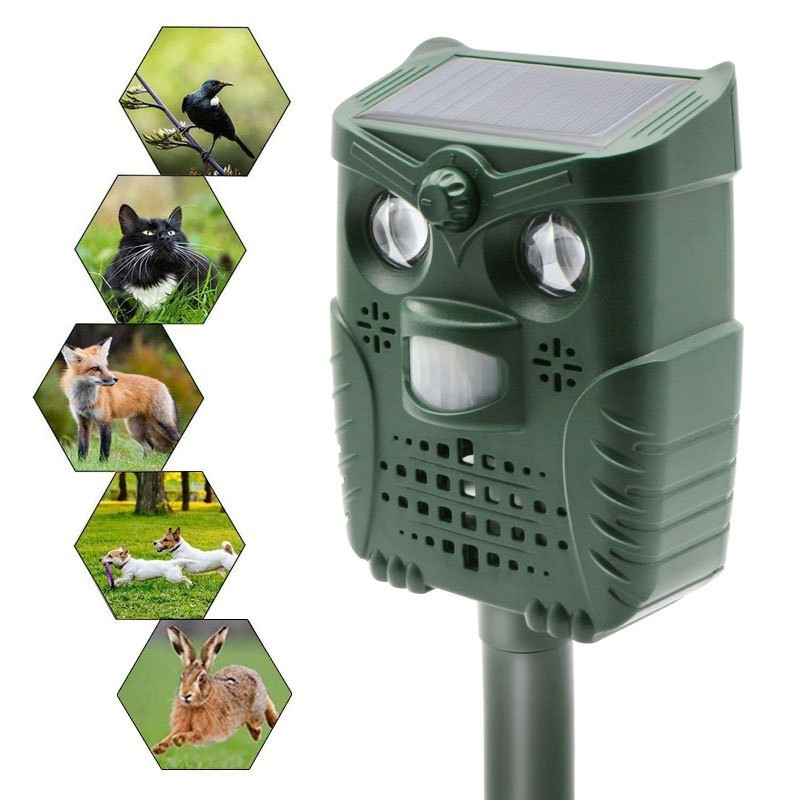 国境を越えた卸売スポットソーラー動物撃退器家庭用赤外線誘導フラッシュ超音波猫、犬、ネズミ撃退器|undefined