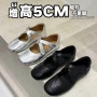 浅口交叉内增高圆头单鞋