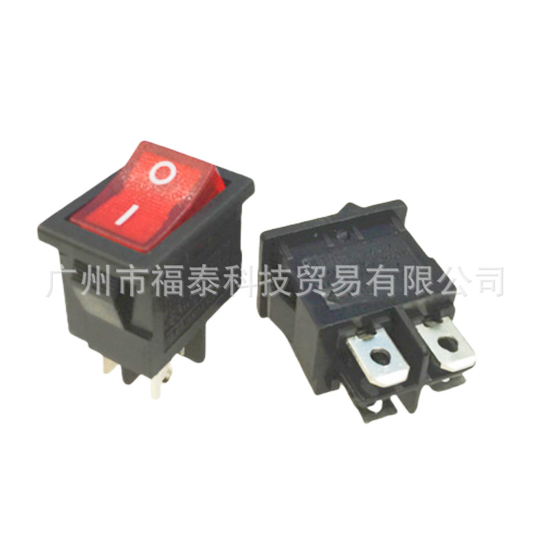 供应RLEIL  RL3-421/N4脚红灯/绿灯船型开关21*15  KCD1跷板开关