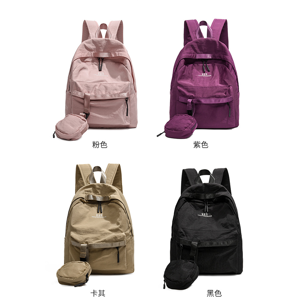 2025 nuevo cross-border simple coreano color sólido mochila de gran capacidad mochila de viaje mochila de hombro