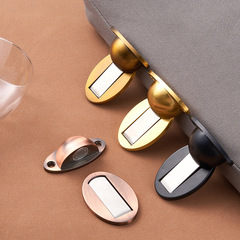 Stainless steel invisible magnetic door holder for bedrooms and bathrooms, no-drilling installation, zinc alloy strong magnet door mount