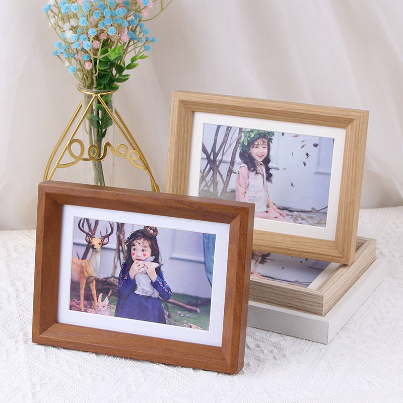 American retro table photo frame 567810 inch a4 wooden home decoration photo wall horizontal and vertical creative picture frame spot