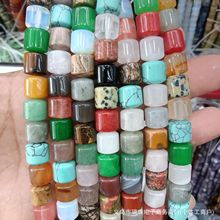 10x10mm天然石玛瑙圆边圆柱桶珠DIY手链项链饰品配件串珠半成品批