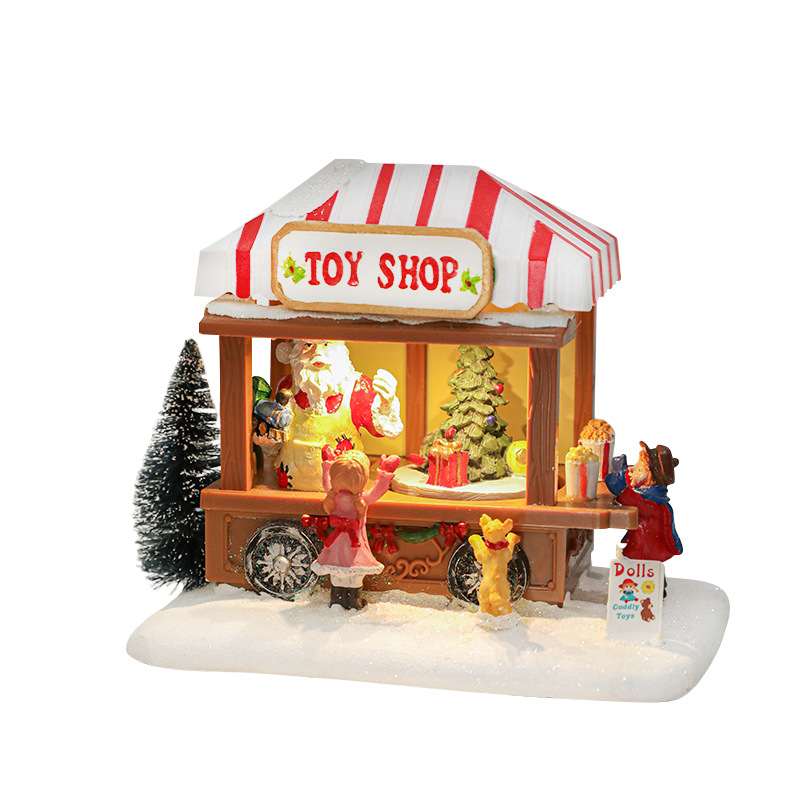Nueva casa de resina de Navidad color brillante casa de sol tienda de ventanas de escritorio de Navidad decoración creativa