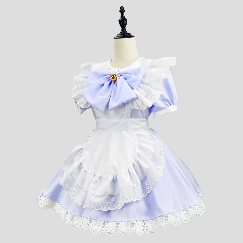 日本のかわいいロリータのウサギの女のコスプレの黒い白い女中のメイドの服のlolitaのワンピース|undefined