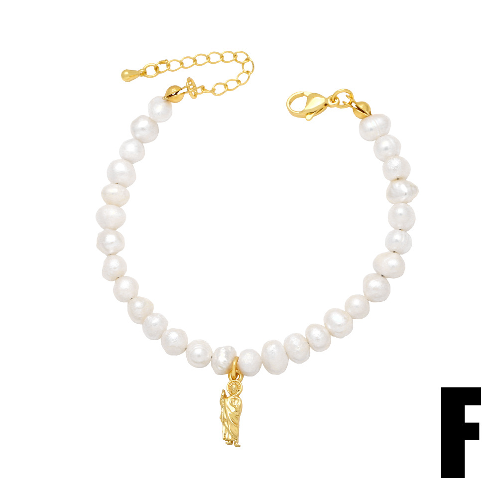 1 Piece Fashion Star Heart Shape Imitation Pearl Copper Beaded Womenu0027S Bracelets