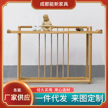 新中式禅意玄关柜现代简约实木靠墙端景台榆木条案条几窄边长条桌