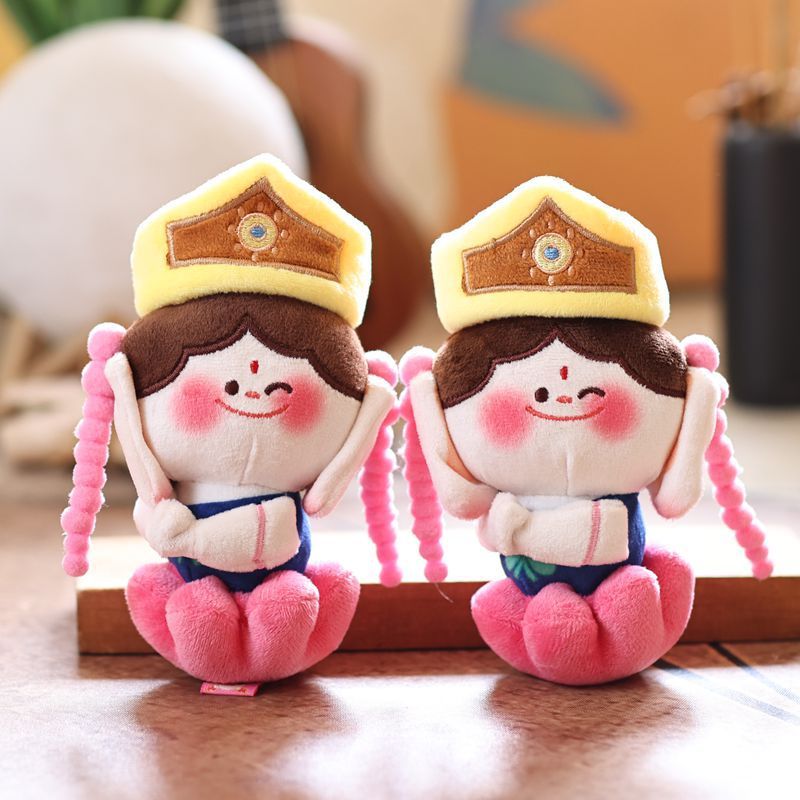 网红可爱莲花小佛挂件毛绒玩具公仔佛小伴包包挂饰钥匙扣玩偶娃娃|undefined