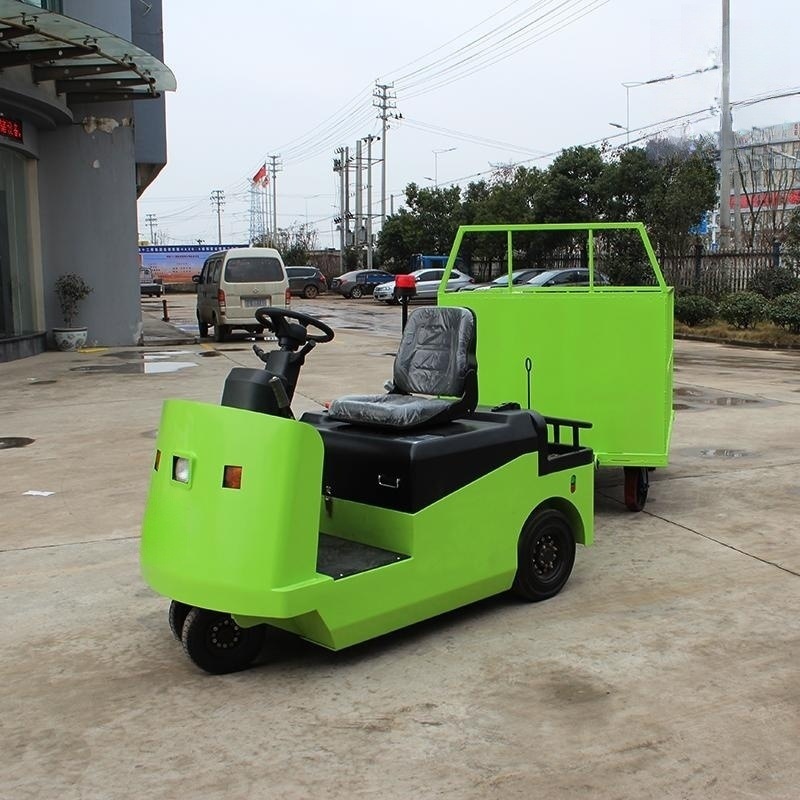 Tractor totalmente eléctrico montado en un vehículo tractor de transporte de carga de tracción de transferencia de cabeza de remolque de fábrica de aeropuerto