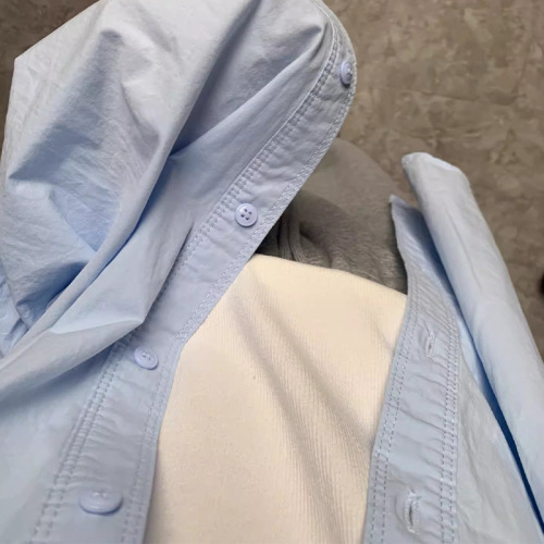 2025 New Korean-Style Design Blue Shirt Jacket Spring and Autumn Women's French Sunscreen Blouse Loose Long-Sleeve Top