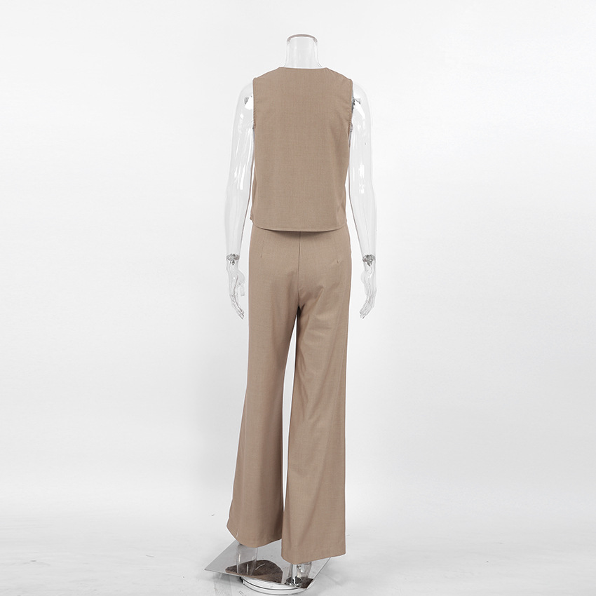Summer Season Street Women's Casual Solid Color Polyester Pocket Pant Co-ord Set Pants Sets