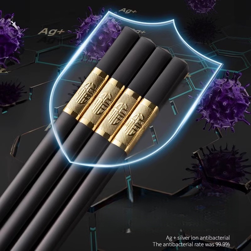 Home Jinfu palillos de alta temperatura no deformación antifungal aleación palillos antideslizante hotel hotel conjunto de cubiertos