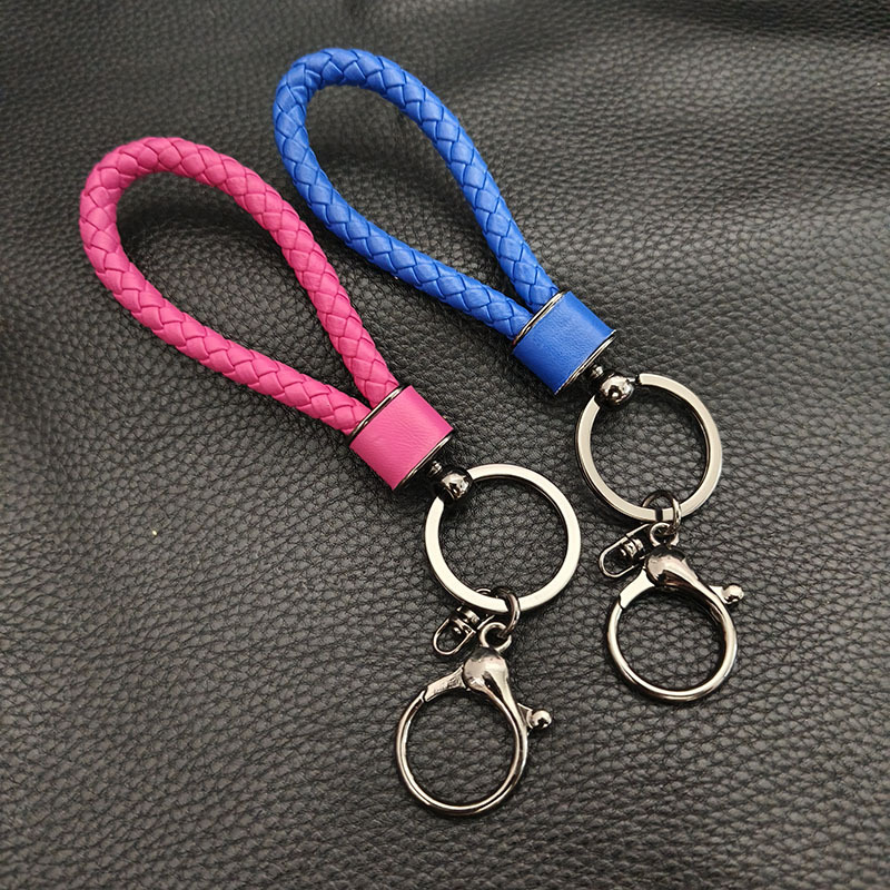 皮绳编织汽车钥匙扣定制高档男女通用车钥匙链时尚简约包包挂饰