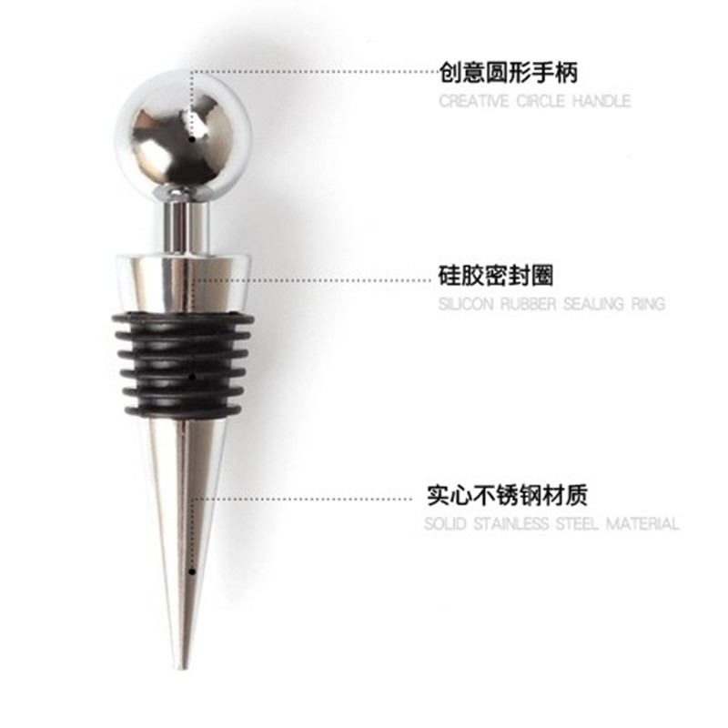 Wholesale creative zinc alloy round head six-wire red wine stopper, red wine stopper, fresh-keeping sealed wine bottle stopper