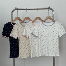 BM风圆领全棉短袖T恤女装2025春夏季新款时尚内搭打底衫气质上衣