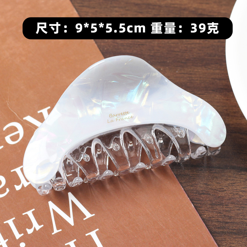 新款复古琥珀三角仿醋酸抓夹女高质量高端质感后脑勺鲨鱼夹气质|undefined