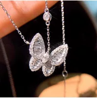 Легкое роскошное Элегантное ожерелье с бабочкой Super Fairy для женщин, Высококачественная дизайнерская ниша, популярная полная Бриллиантовая подвеска, модная цепочка для ключиц для женщин