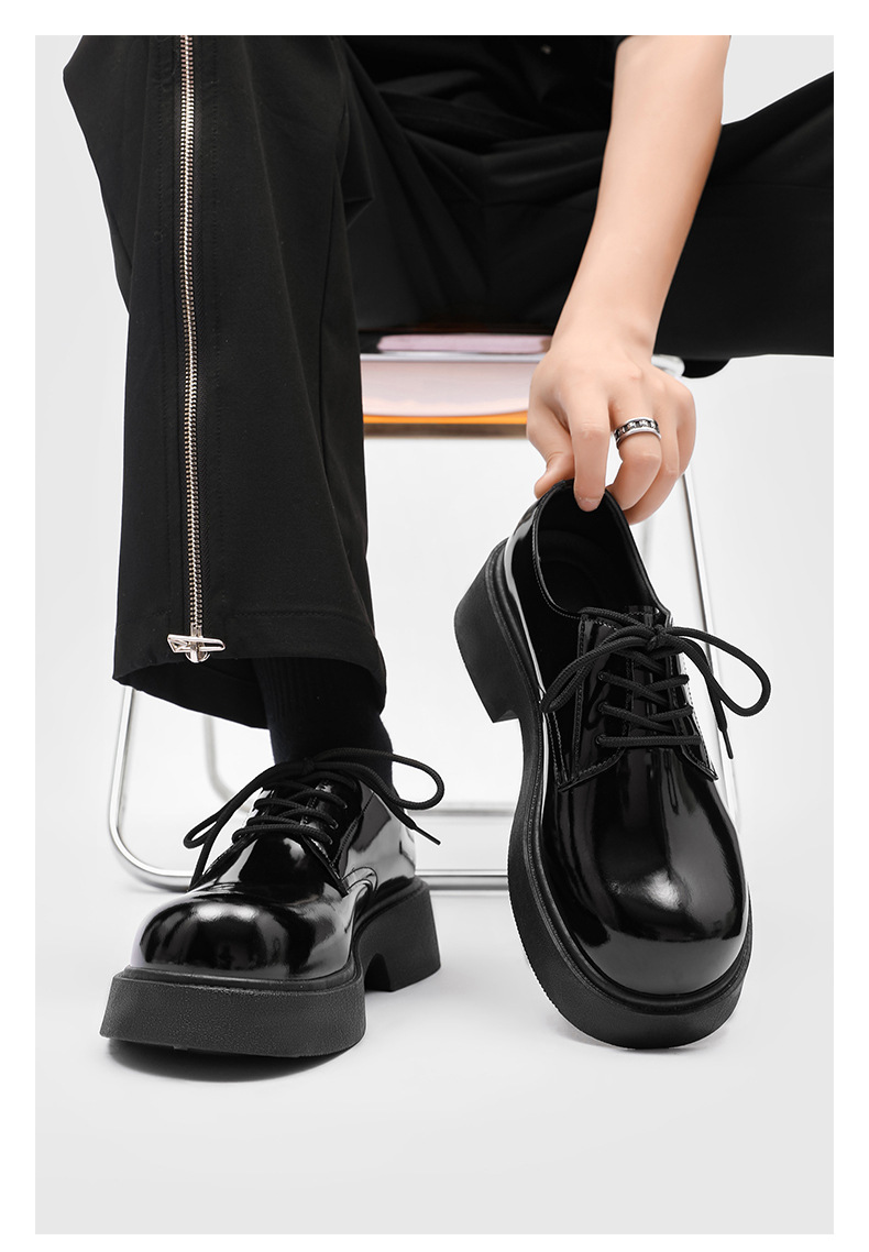 ShoeVault Large Leather Couple Style Japanese Short Boots 2025 Spring New Derby High Appearance Teen Boys Shoes Dropshipping_voghion.com