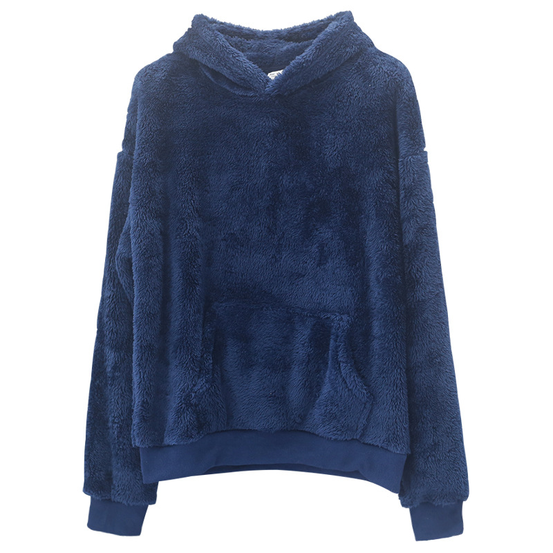 Herren Winter Kapuzenpullover Aus Flanell Mit Lammwolle Gefüttert_voghion.com