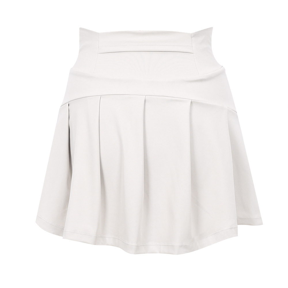 Falda de tenis de nailon estilo Lulu, de alta elasticidad, de seda helada, fina, transpirable, antiexposición, para yoga y deportes, para mujer.