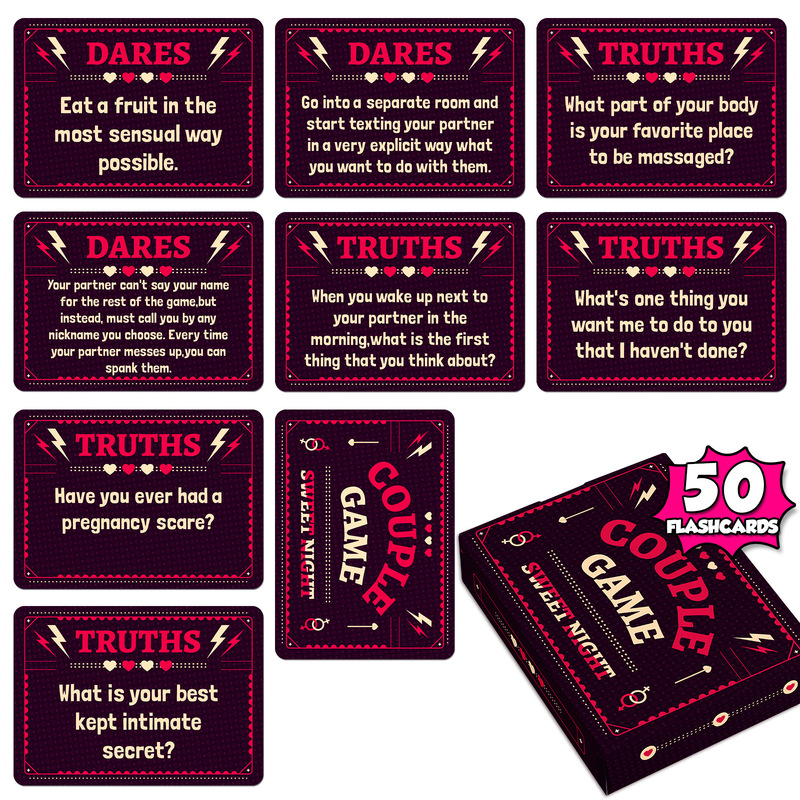50 Romantic Night Cards for Couples, Teasing Game Props, Amazon Cross-Border